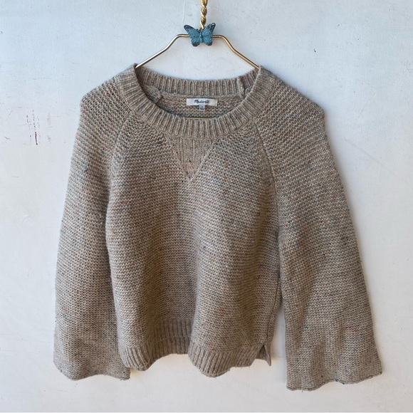 Madewell Flecked Wide Sleeves Pullover Sweater sz small - Picture 5 of 7